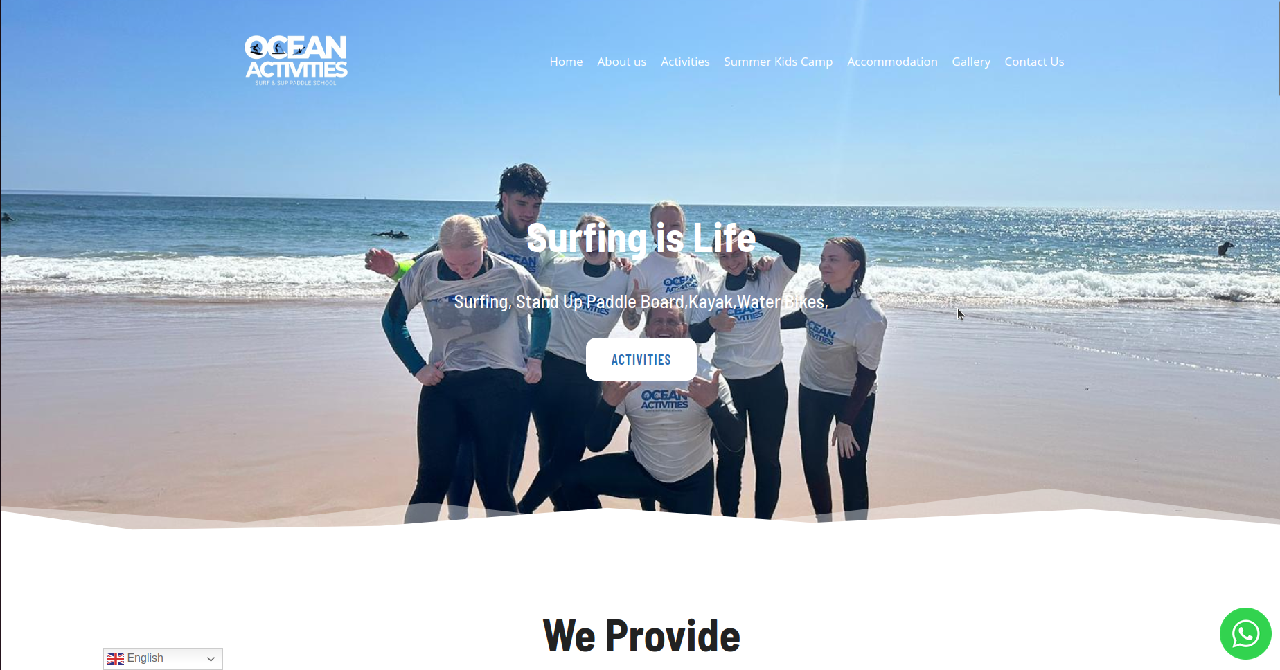 Изработен сайт Ocean-Activities.com - Saitmax