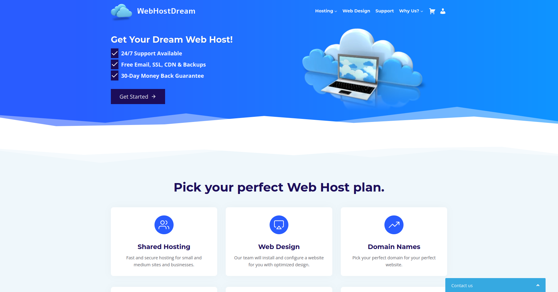 Изработен сайт WebHostDream.com - Saitmax