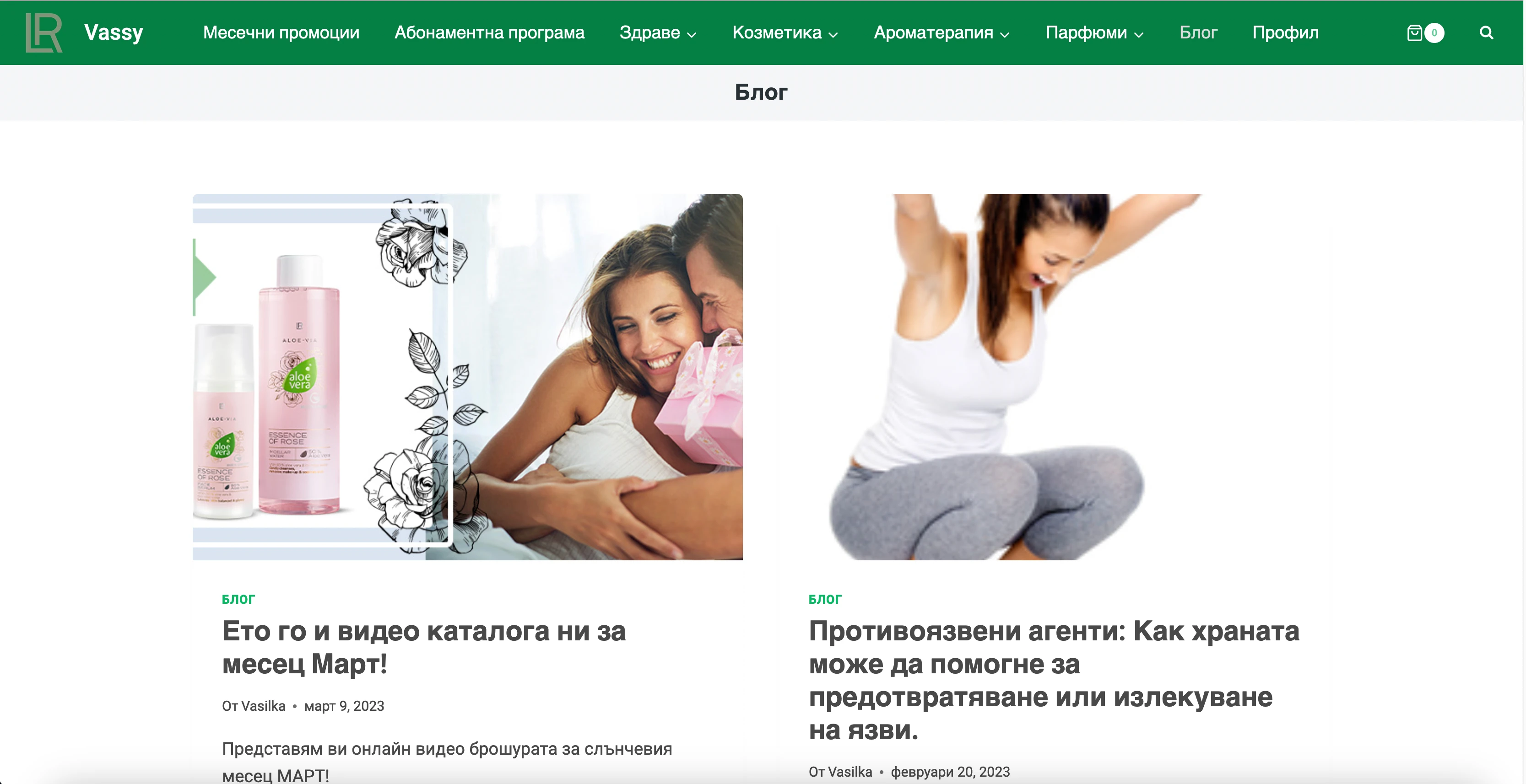 Изработен сайт Vassy.net - Saitmax